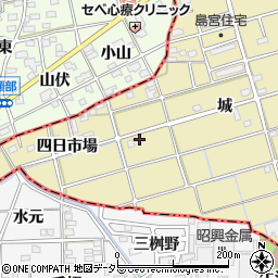 愛知県江南市島宮町四日市場周辺の地図