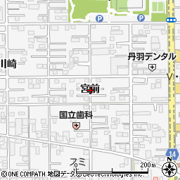 愛知県一宮市奥町宮前周辺の地図