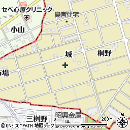 愛知県江南市島宮町城周辺の地図