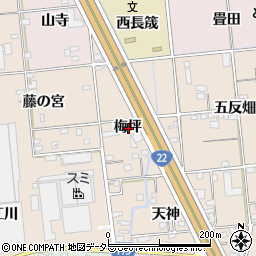 愛知県一宮市佐千原梅坪周辺の地図