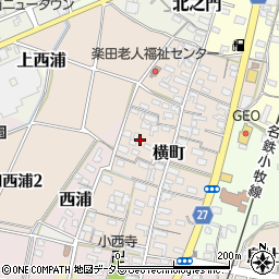 愛知県犬山市横町周辺の地図