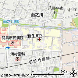 岐阜県羽島市新生町3丁目周辺の地図