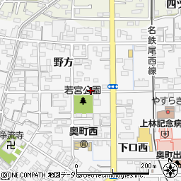 愛知県一宮市奥町野方周辺の地図