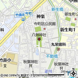 八剣神社周辺の地図