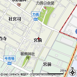 愛知県江南市力長町宮前周辺の地図