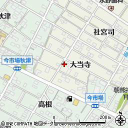 愛知県江南市力長町大当寺周辺の地図