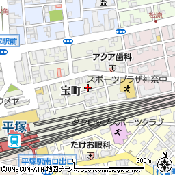 神奈川県平塚市宝町周辺の地図