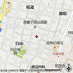 愛知県江南市赤童子町白山30周辺の地図