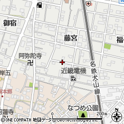 愛知県江南市赤童子町藤宮周辺の地図