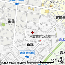 愛知県江南市木賀東町新塚周辺の地図