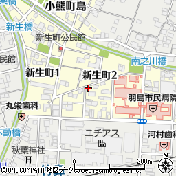 岐阜県羽島市新生町2丁目周辺の地図