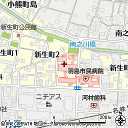 岐阜県羽島市新生町周辺の地図