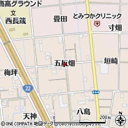 愛知県一宮市佐千原（五反畑）周辺の地図