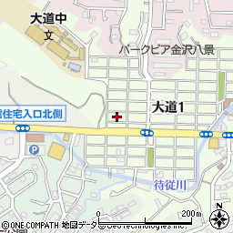 神奈川県横浜市金沢区大道1丁目75周辺の地図