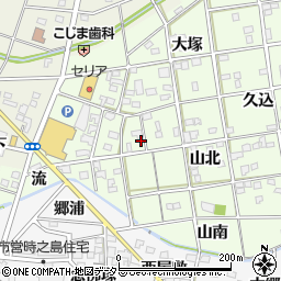 愛知県一宮市瀬部山北23周辺の地図