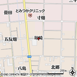 愛知県一宮市佐千原垣崎周辺の地図