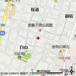 愛知県江南市赤童子町白山28周辺の地図