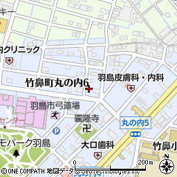 岐阜県羽島市竹鼻町丸の内6丁目121周辺の地図