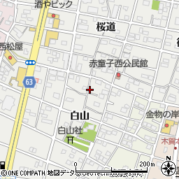 愛知県江南市赤童子町白山19周辺の地図