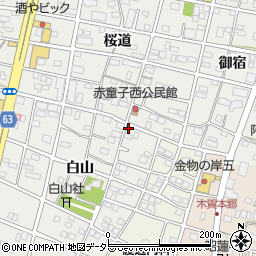 愛知県江南市赤童子町白山27周辺の地図