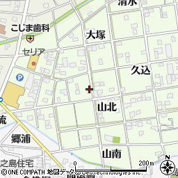 愛知県一宮市瀬部山北20周辺の地図