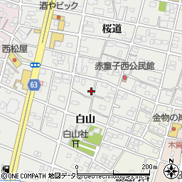 愛知県江南市赤童子町白山18周辺の地図
