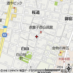 愛知県江南市赤童子町白山26周辺の地図
