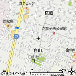 愛知県江南市赤童子町白山15周辺の地図