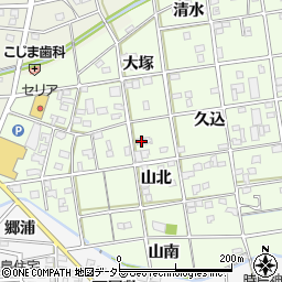 愛知県一宮市瀬部山北19周辺の地図