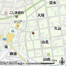 愛知県一宮市瀬部山北74周辺の地図
