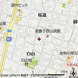 愛知県江南市赤童子町白山21周辺の地図