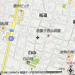 愛知県江南市赤童子町白山20周辺の地図