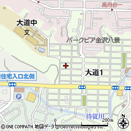 神奈川県横浜市金沢区大道1丁目77周辺の地図