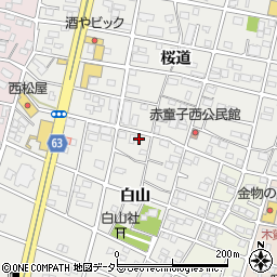 愛知県江南市赤童子町白山16周辺の地図