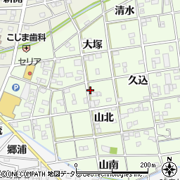 愛知県一宮市瀬部山北11周辺の地図