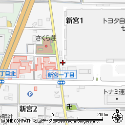 愛知県丹羽郡大口町新宮周辺の地図
