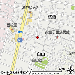 愛知県江南市赤童子町白山11周辺の地図