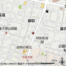 愛知県江南市赤童子町御宿周辺の地図