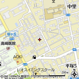 神奈川県平塚市中里43周辺の地図