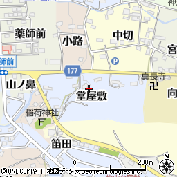愛知県犬山市堂屋敷22周辺の地図
