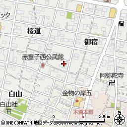 愛知県江南市赤童子町桜道218周辺の地図