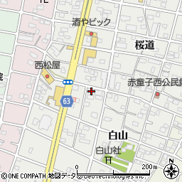 愛知県江南市赤童子町白山5周辺の地図