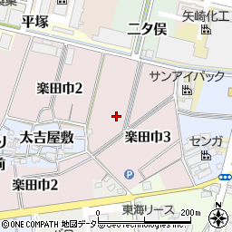 愛知県犬山市楽田巾周辺の地図