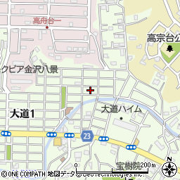 神奈川県横浜市金沢区大道1丁目36周辺の地図