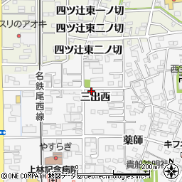 愛知県一宮市奥町（三出西）周辺の地図