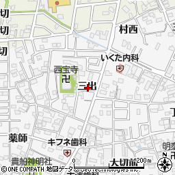 愛知県一宮市奥町三出周辺の地図