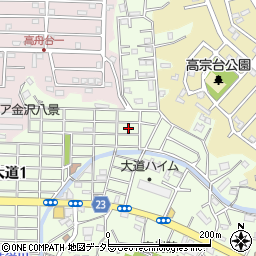 神奈川県横浜市金沢区大道1丁目25周辺の地図