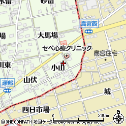 愛知県一宮市瀬部（小山）周辺の地図