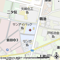 愛知県犬山市楽田鶴池周辺の地図