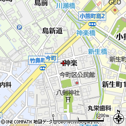 岐阜県羽島市竹鼻町神楽周辺の地図